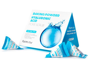 FarmStay Baking Powder Hyaluronic Acid Pore Scrub hialuronskābes sejas skrubis 7g * 25gab. cena un informācija | Sejas ādas kopšana | 220.lv
