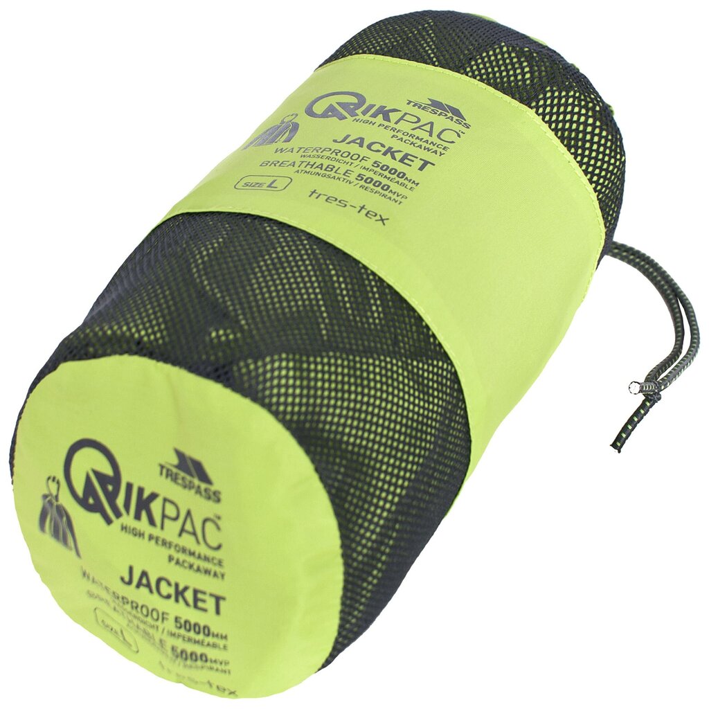 Iepakota lietus jaka pieaugušajiem Qikpack Unisex Jacket Packway JKT TP75 cena un informācija | Vīriešu virsjakas | 220.lv