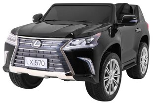 Divvietīgs elektromobilis bērniem "Lexus LX570", melns - lakots cena un informācija | Bērnu elektroauto | 220.lv