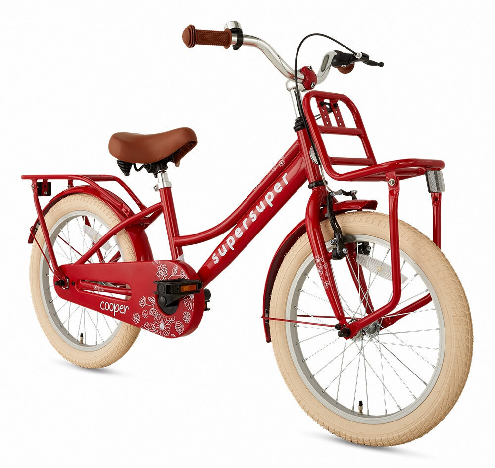 Bērnu velosipēds Supersuper Cooper 18", 28 cm, sarkans cena un informācija | Velosipēdi | 220.lv