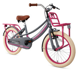 Bērnu velosipēds Supersuper Lola, 18'', 28 cm, pelēks/rozā cena un informācija | Velosipēdi | 220.lv