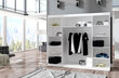 Skapis ar LED apgaismojumu ADRK Furniture Denis, balts/ozola krāsas cena un informācija | Skapji | 220.lv