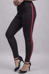 Черные брюки с красной полосой цена и информация | Женские брюки | 220.lv