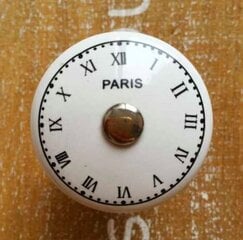 Apaļš keramikas skapja rokturis-poga, "Paris", 38 mm cena un informācija | Mēbeļu rokturi | 220.lv