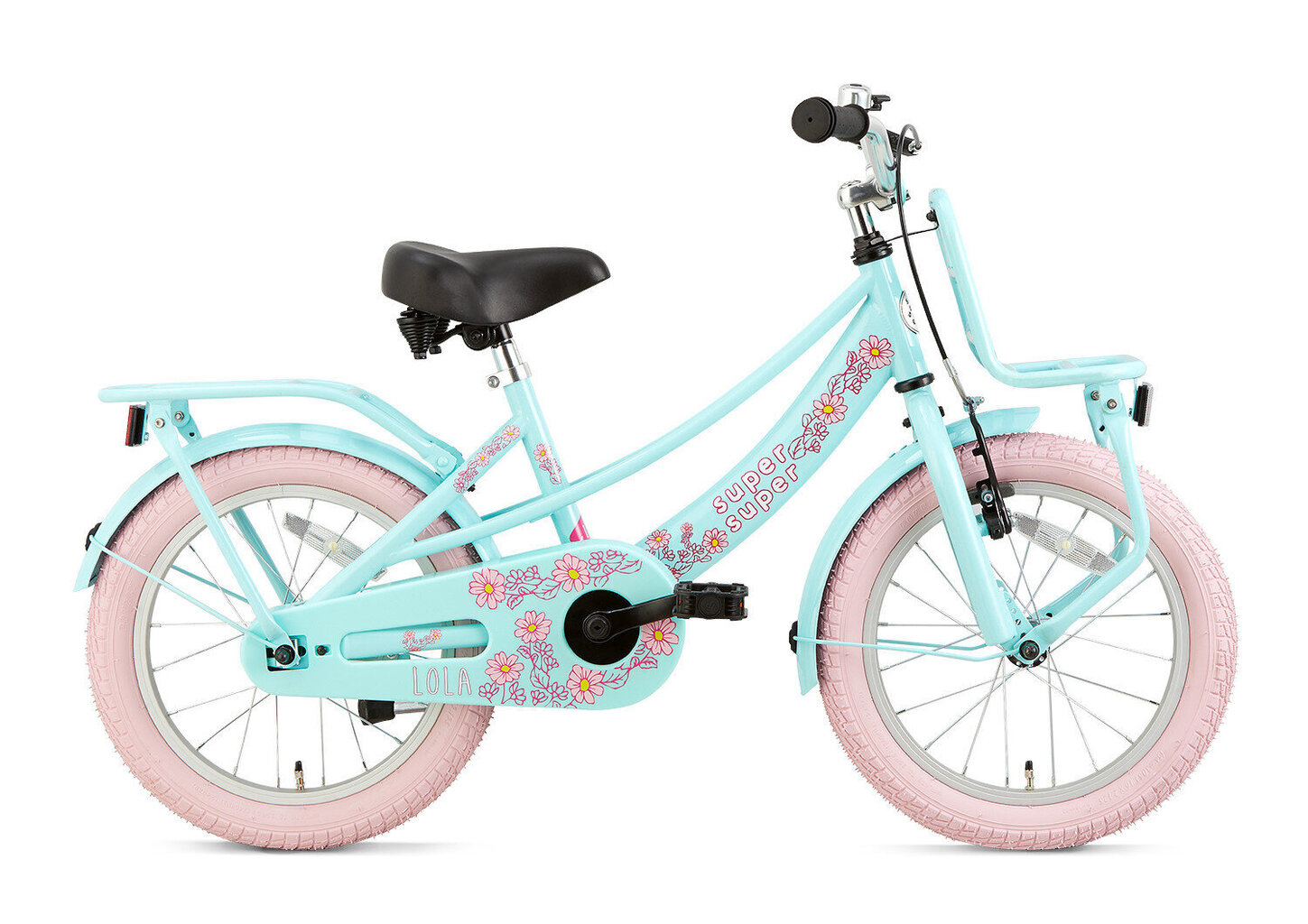 Bērnu velosipēds Supersuper Lola, 18'', 28 cm, zils/rozā цена и информация | Velosipēdi | 220.lv