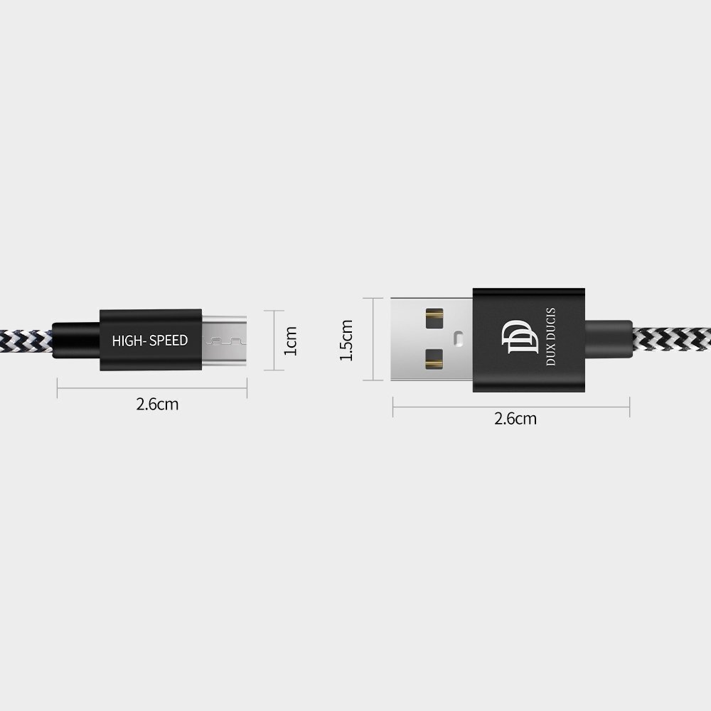 Dux Ducis K-ONE Series USB / micro USB Cable 2.1A 2M black цена и информация | Savienotājkabeļi | 220.lv