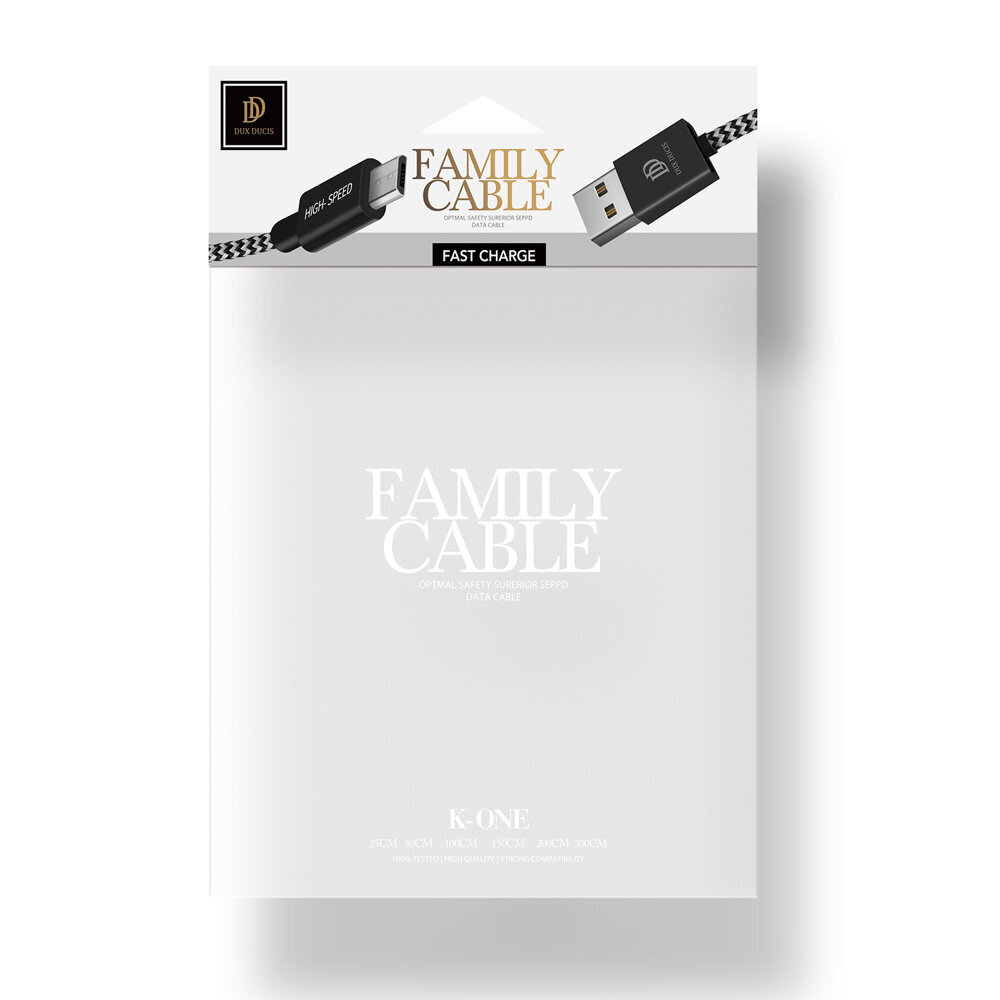 Dux Ducis K-ONE Series USB / micro USB Cable 2.1A 2M black цена и информация | Savienotājkabeļi | 220.lv