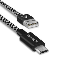 Dux Ducis K-ONE Series USB / micro USB Cable 2.1A 2M black цена и информация | Кабели для телефонов | 220.lv