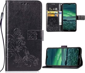 Maciņš Flower Book Samsung S22 melns cena un informācija | Telefonu vāciņi, maciņi | 220.lv