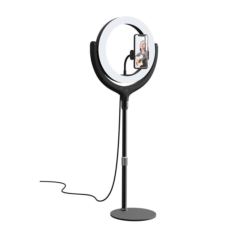 Selfie LED lampa Devia 12 collu gaismas gredzens (40 cm) melna cena un informācija | Auto turētāji | 220.lv