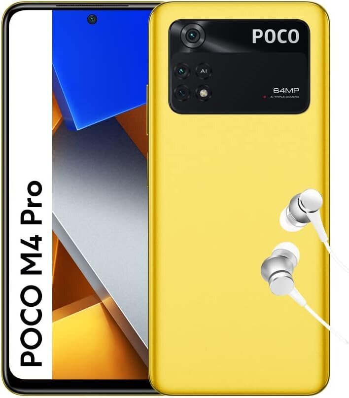 POCO M4 Pro, 128 GB, Dual SIM, Yellow цена и информация | Mobilie telefoni | 220.lv