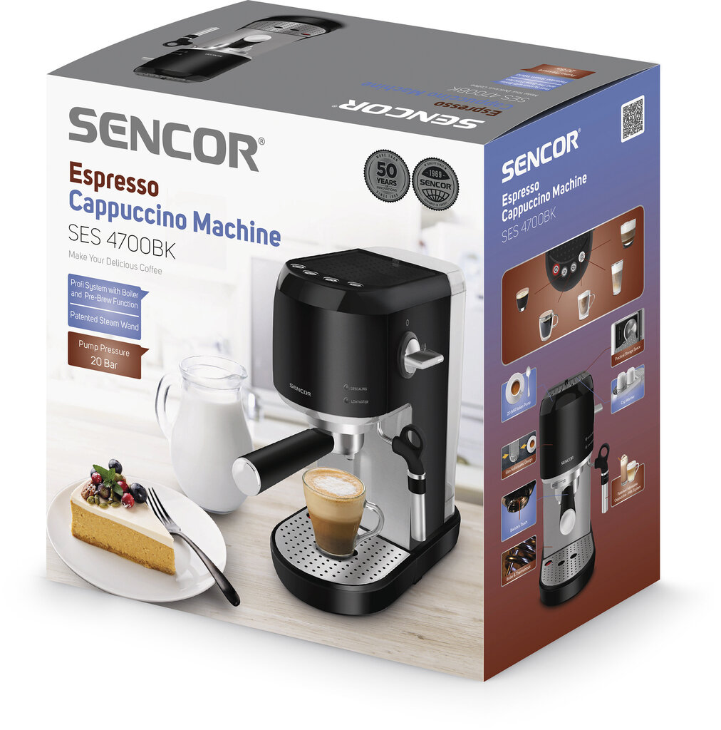 Sencor SES 4700BK cena un informācija | Kafijas automāti | 220.lv