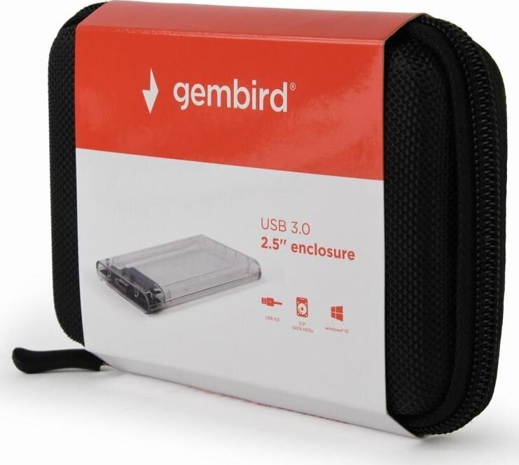 Gembird EE2-U3S9-6 cietais disks 2.5" futrālis, caurspīdīgs cena un informācija | Cieto disku somas un apvalki | 220.lv