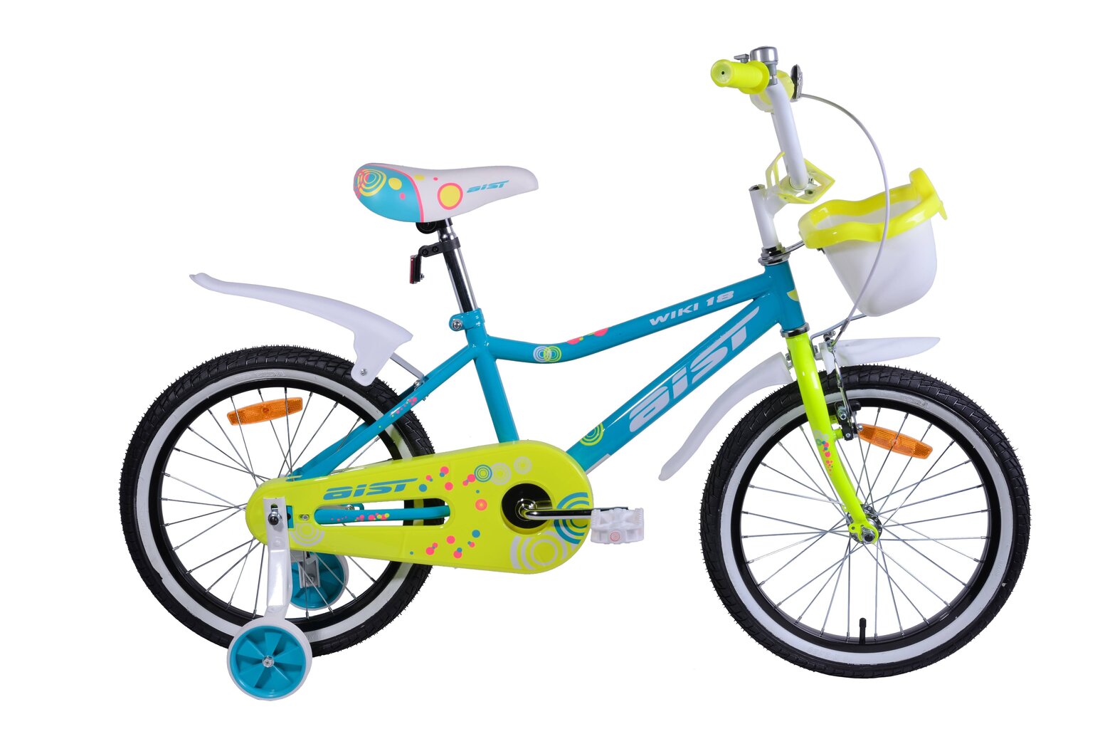Bērnu velosipēds Aist Wiki, 18”, zaļš/dzeltens cena un informācija | Velosipēdi | 220.lv