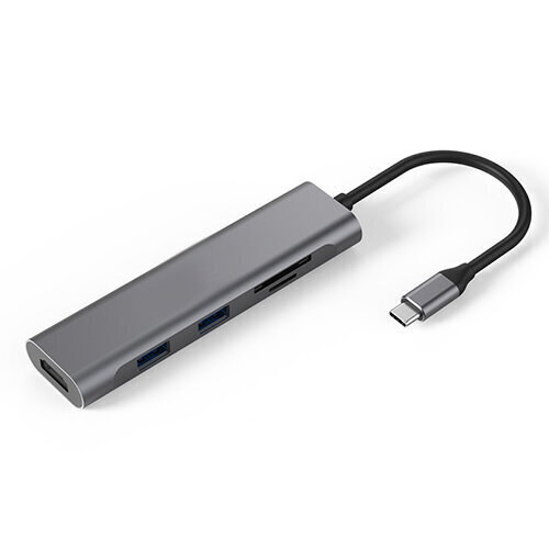 Adapteris USB Type-C - 2 x USB 3.0, HDMI, SD, TF цена и информация | Adapteri un USB centrmezgli | 220.lv