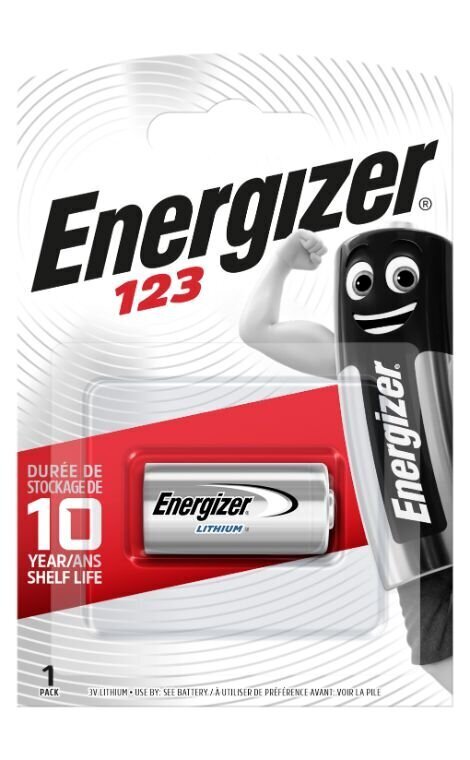 ENERGIZER 123 Lithium 3V B1, 1500 mAh (diam.34.5mm x 17mm) Photo 1gb cena un informācija | Baterijas | 220.lv