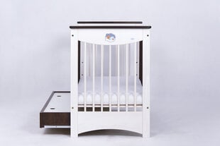 Детская кроватка Drewex Mocca с ящиком, 60x120 см, белая/коричневая цена и информация | Детские кроватки | 220.lv