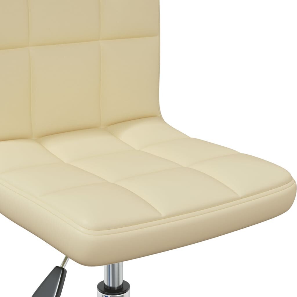 vidaXL grozāmi virtuves krēsli, 2 gab., krēmkrāsas mākslīgā āda cena un informācija | Virtuves un ēdamistabas krēsli | 220.lv