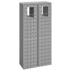 vidaXL vertikāli gabioni, 2 gab., 40x40x180 cm, dzelzs cena un informācija | Žogi un piederumi | 220.lv