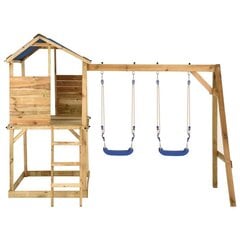 vidaXL rotaļu māja ar šūpolēm un kāpnēm, impregnēts priedes koks цена и информация | Детские качели | 220.lv