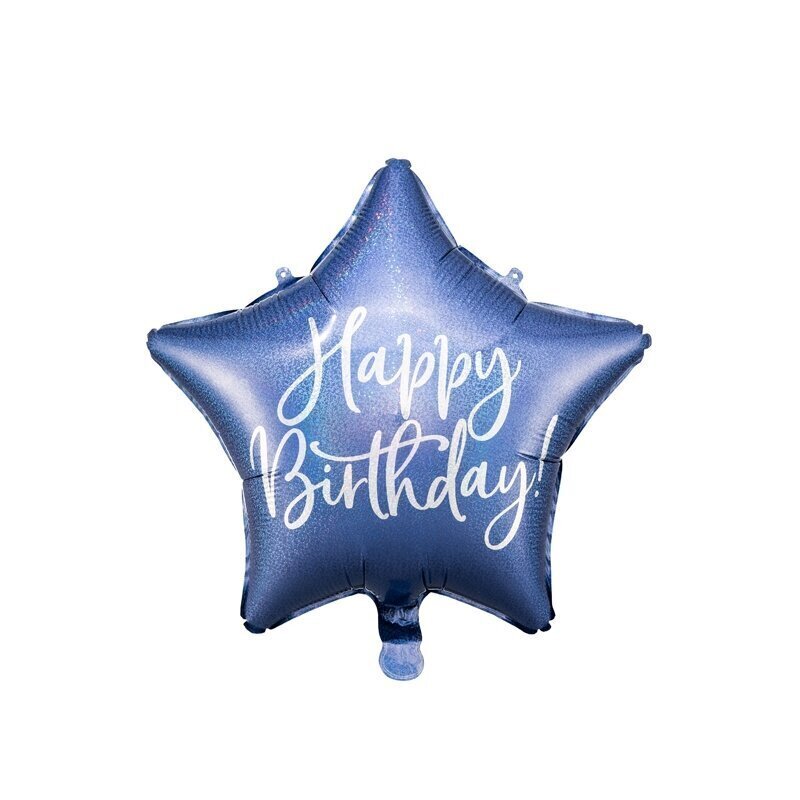 Folija balons "Happy Birthday" 40cm zils цена и информация | Svētku dekorācijas | 220.lv