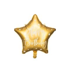 Folija balons "Daudz laimes dzimšanas dienā" 40cm zelts cena un informācija | Svētku dekorācijas | 220.lv