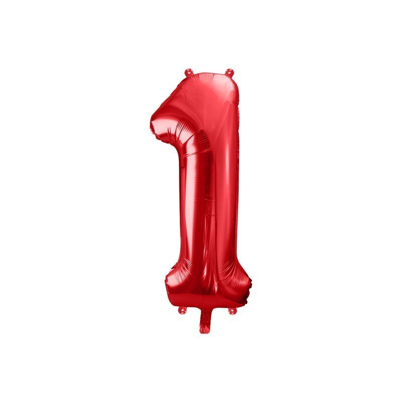 Folija balons "1" sarkans, 86 cm цена и информация | Svētku dekorācijas | 220.lv