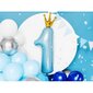 Folijas balons 1 ar vainagu, zils, 90cm цена и информация | Baloni | 220.lv