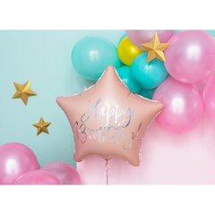 Folija balons "Happy Birthday" 40cm rozā цена и информация | Шарики | 220.lv