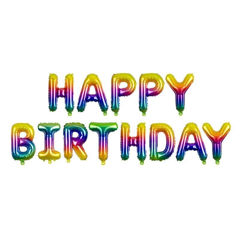 Folija baloni "Happy Birthday" dažādas krāsas cena un informācija | Baloni | 220.lv