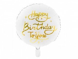 Folijas balons "HappyBithdayTo You" 35 cm balts cena un informācija | Baloni | 220.lv