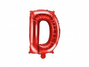 Folijas balons Burts "D" 35 cm, sarkans cena un informācija | Baloni | 220.lv
