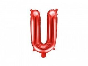 Folijas balons Burts "U" 35 cm, sarkans цена и информация | Шарики | 220.lv