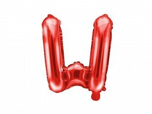 Folijas balons Burts "W" 35 cm, sarkans цена и информация | Шарики | 220.lv