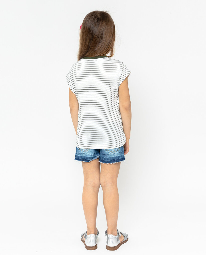 Svītrains T-krekls ar dekoru meitenēm Gulliver, 104*56*51 cm цена и информация | Krekli, bodiji, blūzes meitenēm | 220.lv