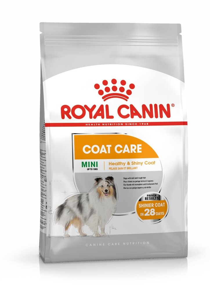 Royal Canin veselīgam kažokam un ādai Mini Coat Care, 1 kg cena un informācija | Sausā barība suņiem | 220.lv