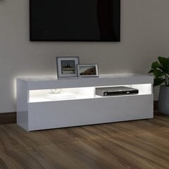 vidaXL TV galdiņš ar LED lampiņām, 120x35x40 cm, spīdīgi balts cena un informācija | TV galdiņi | 220.lv