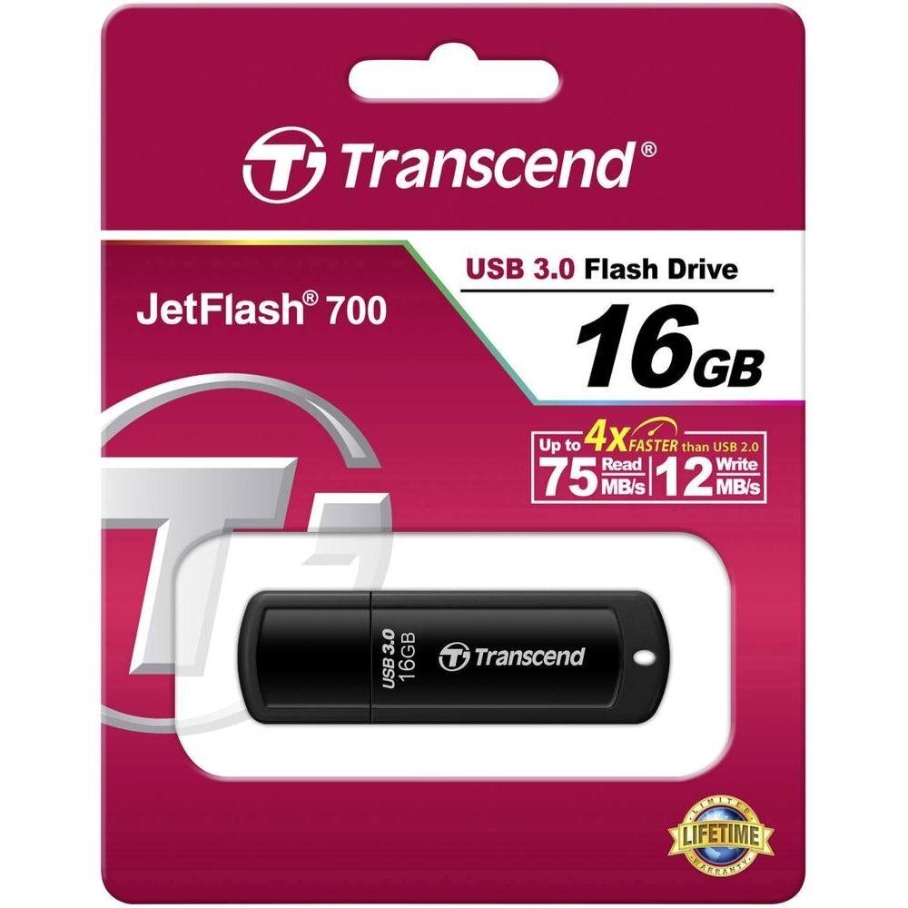 Zibatmiņa Transcend Jetflash 700 16GB USB3.0 cena un informācija | USB Atmiņas kartes | 220.lv