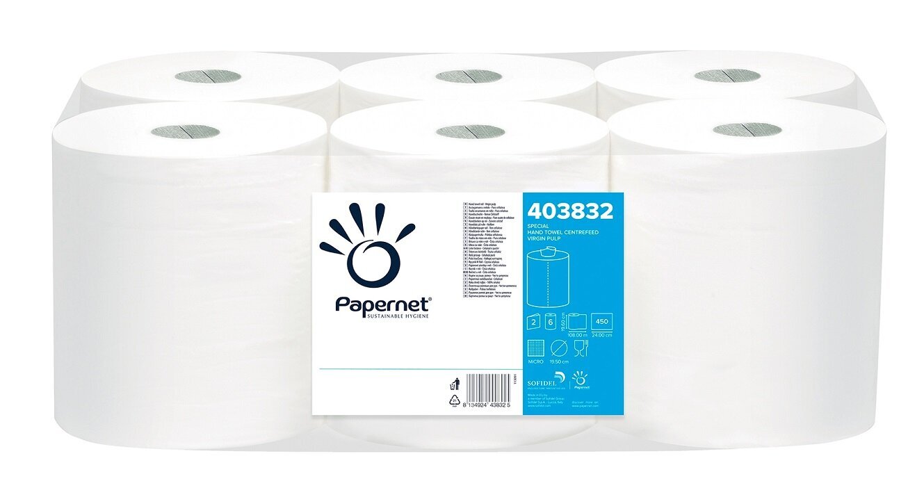 Popierinis rankšluostis Papernet, 6 vnt cena un informācija | Tualetes papīrs, papīra dvieļi | 220.lv