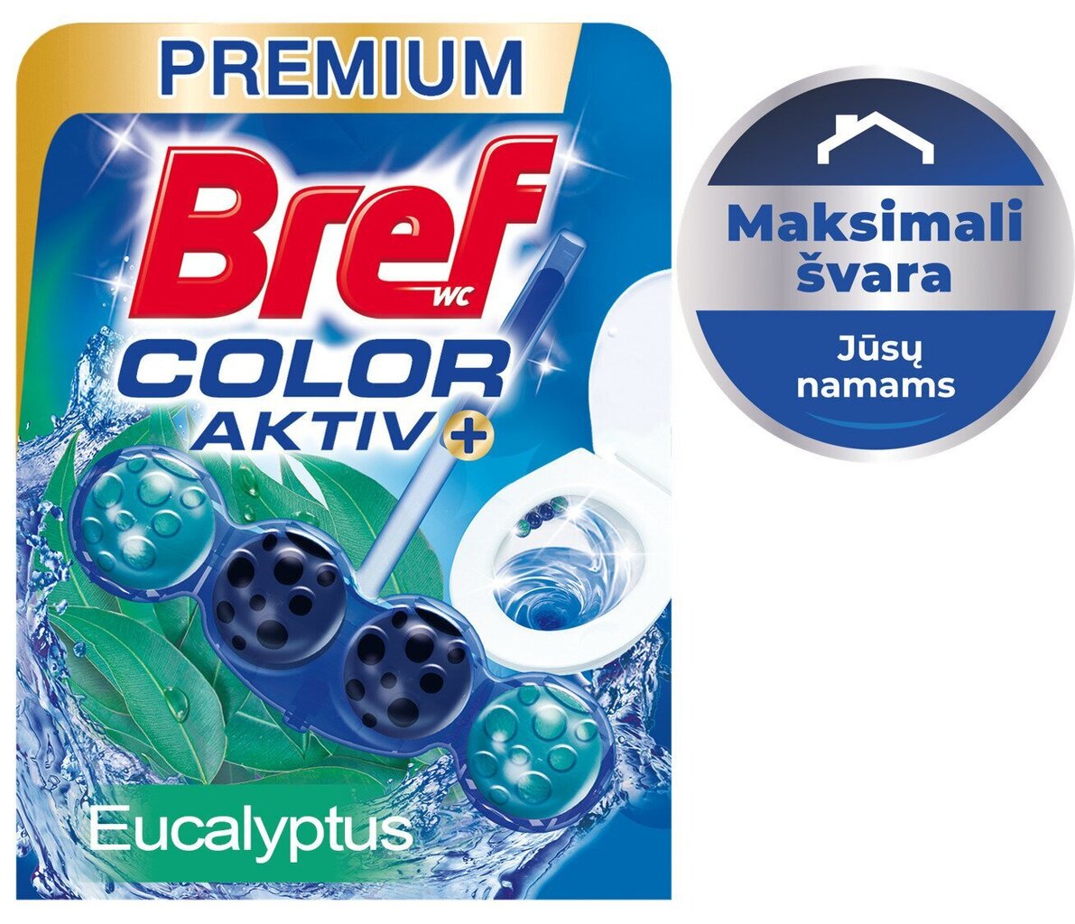 Bref wc 50g blue activ tīrīšanas līdzeklis atsvaidzinātājs Eikalipts цена и информация | Tīrīšanas līdzekļi | 220.lv