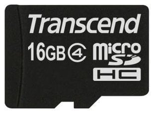 Transcend Micro SDHC 16GB Card Class 4 - TS16GUSDC4 цена и информация | Карты памяти для мобильных телефонов | 220.lv