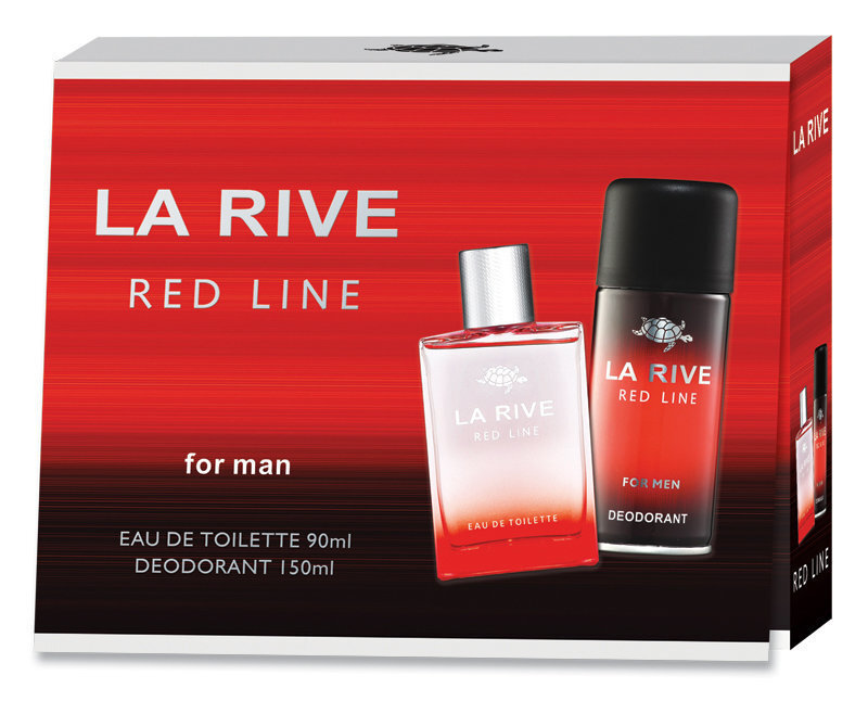 Komplekts La Rive Red Line: edt 90 ml + dezodorants 150 ml cena un informācija | Vīriešu smaržas | 220.lv