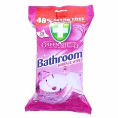 GREEN SHIELD салфетки для уборки в ванной комнате,  99,9% антибактериальные, 70 шт цена и информация | Очистители | 220.lv