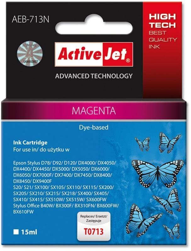 ActiveJet Epson T0713 Magenta Ink cartridge цена и информация | Tintes kārtridži | 220.lv