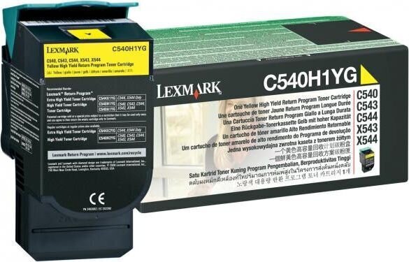 Printera kasetne Lexmark (C540H1YG) Return, dzeltena цена и информация | Kārtridži lāzerprinteriem | 220.lv