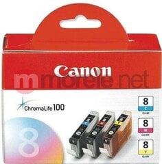Kārtridžu komplekts Canon CLI-8 CMY, tirkīzzils/fuksīns/dzeltens cena un informācija | Kārtridži lāzerprinteriem | 220.lv
