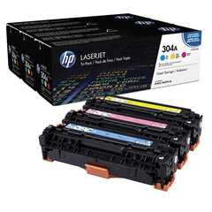 HP Nr.304A kārtridžu komplekts (CF372AM), zils, violets, dzeltens kārtridžs cena un informācija | Kārtridži lāzerprinteriem | 220.lv