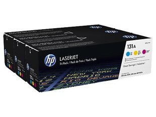 HP 131A (U0SL1AM) (CF211A+CF212A+CF213A), голубой, фиолетовый, желтый картридж цена и информация | Картриджи для лазерных принтеров | 220.lv