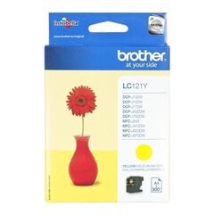 BROTHER LC121Y ink yellow 300pages for DCP-J752DW,MFC-J470DW,-J870DW<br />
 цена и информация | Картриджи для лазерных принтеров | 220.lv