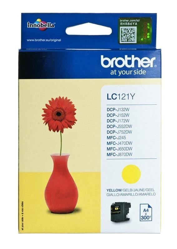 Brother LC-121Y Ink Cartridge, Yellow цена и информация | Kārtridži lāzerprinteriem | 220.lv